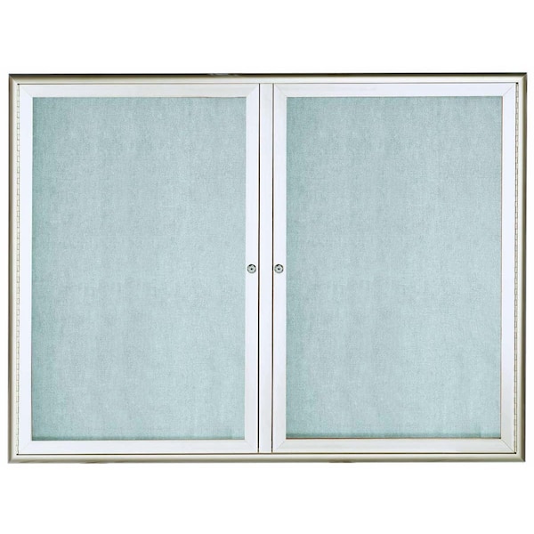 Indoor/Outdoor Waterfall Series Bulletin Board Clear Satin Anodized 36"x48"